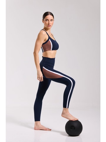 Onamaste Trainingslegging "Malte" donkerblauw/lichtbruin/wit