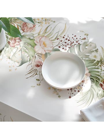 Mint Rugs Tafellaken "Floral And Tropical Cintia" wit/groen/lichtroze