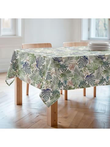 Mint Rugs Tischdecke "Floral And Tropical Deisy" in Weiß/ Grün