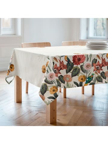 Mint Rugs Obrus "Floral And Tropical Edna" w kolorze biało-zielono-żółtym