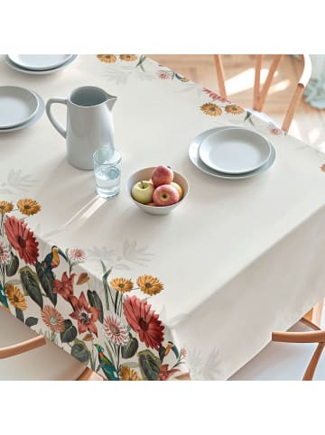 Mint Rugs Obrus "Floral And Tropical Edna" w kolorze biało-zielono-żółtym