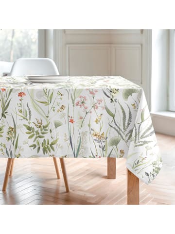 Mint Rugs Obrus "Floral And Tropical Jayla" w kolorze biało-zielono-jasnoróżowym