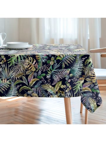 Mint Rugs Tafellaken "Floral And Tropical Ela" zwart/groen