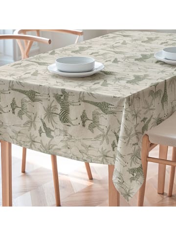 Mint Rugs Tafellaken "Natural Safari" crème/groen