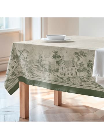 Mint Rugs Obrus "Natural Yute" w kolorze kremowo-zielonym