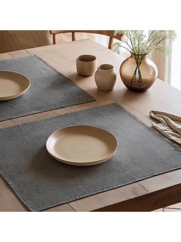 Mint Rugs 2-delige set: placemats "Indra" grijs - (L)50 x (B)40 cm