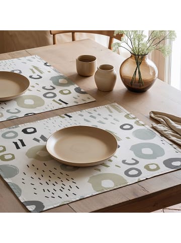 Mint Rugs 2er-Set: Tischsets "Mildred" in Weiß/ Beige/ Schwarz - (L)50 x (B)40 cm