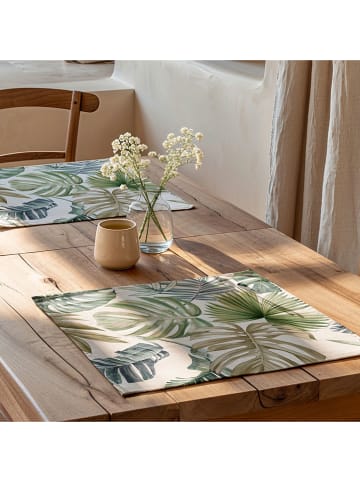 Mint Rugs 2er-Set: Tischsets "Betia" in Weiß/ Grün - (L)50 x (B)40 cm