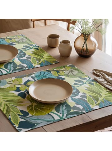 Mint Rugs Podkładki stołowe (2 szt.) "Indira" w kolorze zielono-turkusowym - 50 x 40 cm