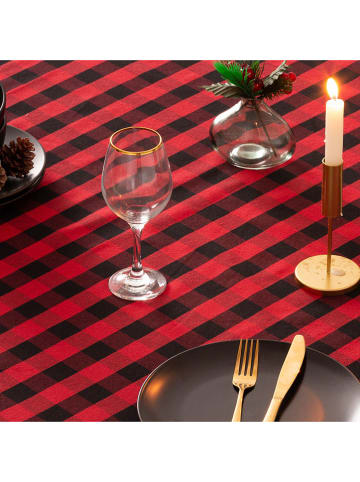 Mint Rugs Obrus "Christmas Xenia" w kolorze czarno-czerwonym