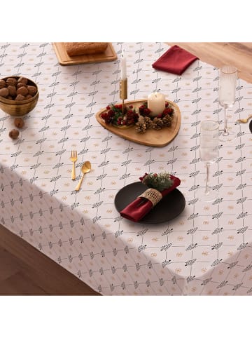 Mint Rugs Tafellaken "Christmas Maria" wit/zwart/goudkleurig