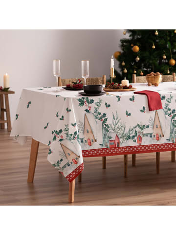 Mint Rugs Tafellaken "Christmas Yule" wit/rood/groen