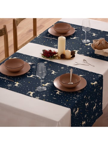 Mint Rugs Bieżnik "Christmas Deer" w kolorze granatowo-białym