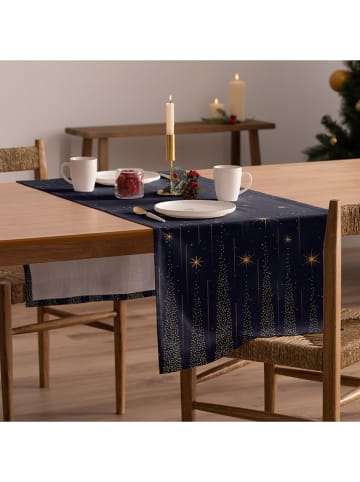 Mint Rugs Bieżnik "Christmas Wonder" w kolorze złoto-granatowym