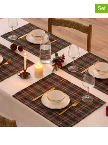 Mint Rugs 2er-Set: Tischsets "Christmas Naibi" in Grün/ Rot - (L)50 x (B)40 cm