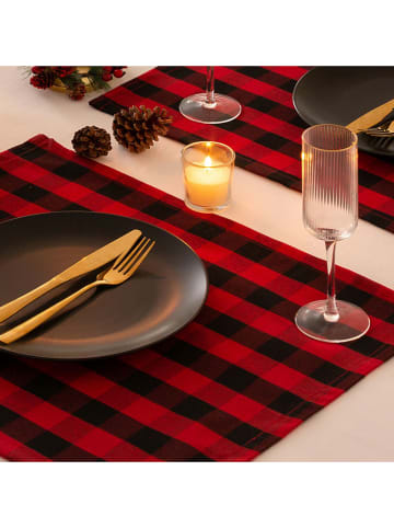 Mint Rugs 2-delige set: placemats "Christmas Xenia" rood/zwart - (L)50 x (B)40 cm