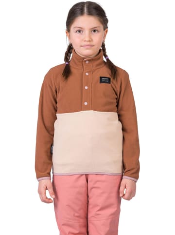 Hannah Fleecepullover "Mint" in Hellbraun/ Creme