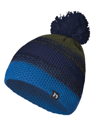 Hannah Muts met pompon "Otik II" kaki/blauw