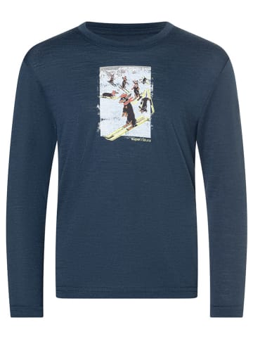 super.natural Koszulka funkcyjna "Dachshund Party" w kolorze granatowym