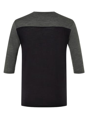super.natural Koszulka kolarska "Contrast" w kolorze antracytowo-czarnym