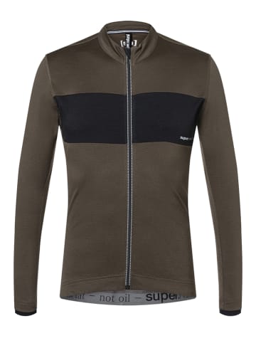 super.natural Koszulka kolarska "Gravier" w kolorze brązowym