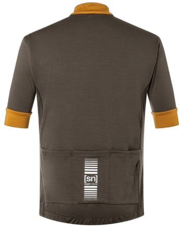 super.natural Koszulka kolarska "Gravier" w kolorze brązowym
