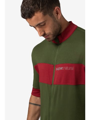 super.natural Koszulka kolarska "Gravier" w kolorze zielonym