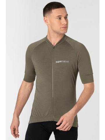 super.natural Koszulka kolarska "Gravier" w kolorze khaki