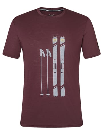 super.natural Koszulka "Skiing Gear" w kolorze bordowym