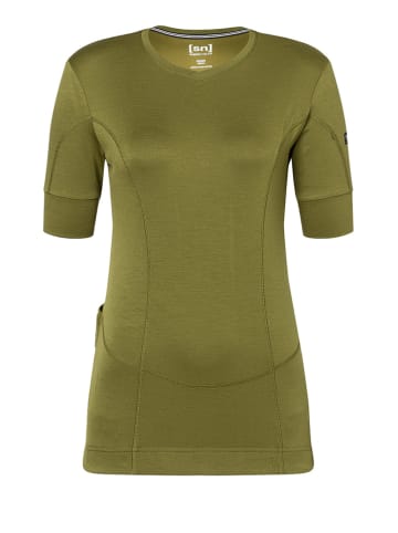 super.natural Koszulka kolarska "Grava" w kolorze khaki