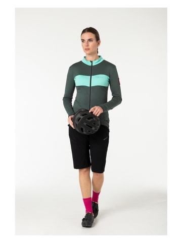 super.natural Koszulka kolarska "Grava" w kolorze zielonym