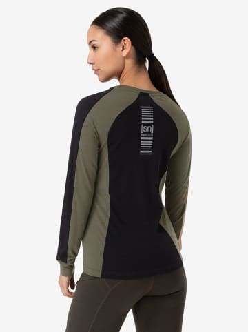super.natural Koszulka "Alarm" w kolorze czarno-oliwkowym do biegania