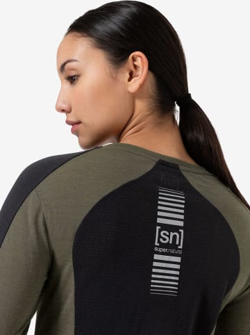super.natural Laufshirt "Alarm"  in Khaki/ Schwarz