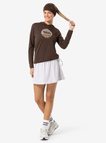 super.natural Bluza "Tulips Light" w kolorze brązowym