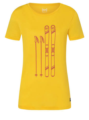 super.natural Koszulka "Skiing" w kolorze żółtym