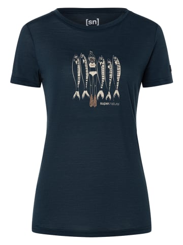 super.natural Koszulka "Copper Sardine" w kolorze granatowym