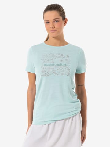 super.natural Functioneel shirt "Flower" lichtblauw