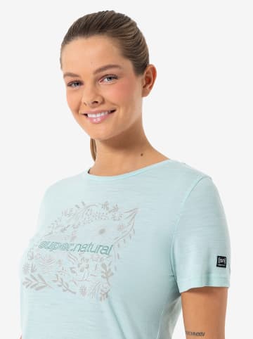 super.natural Functioneel shirt "Flower" lichtblauw