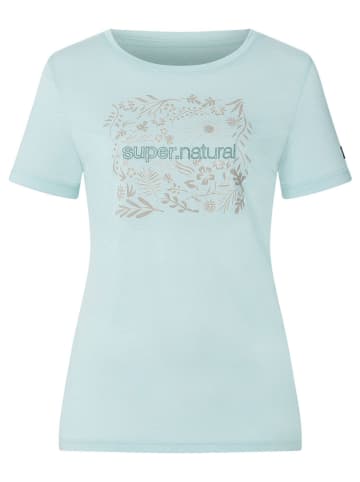 super.natural Koszulka funkcyjna "Flower" w kolorze błękitnym