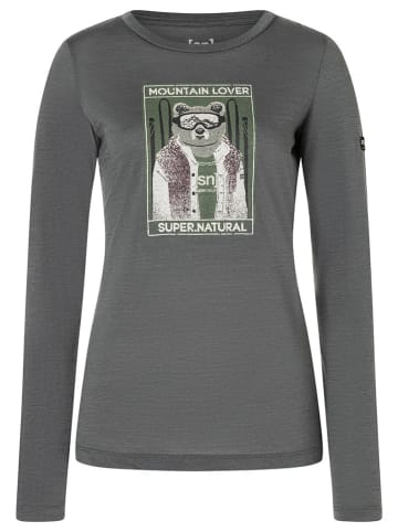 super.natural Functionele longsleeve "Bearski" grijs