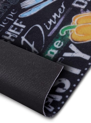 Hanse Home Keukenloper "Delicious Kitchen Board" zwart/meerkleurig