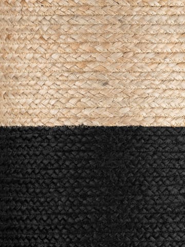 Hanse Home Pouf "Jutta" in Beige/ Schwarz - (H)40 x Ø 40 cm