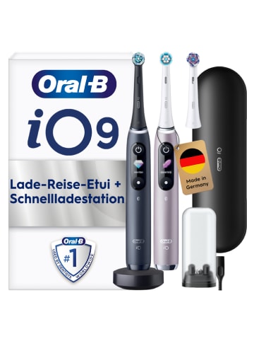 Oral-B 2tlg. Set: Elektr. Zahnbürsten "iO Series 9" in Rosa/ Schwarz