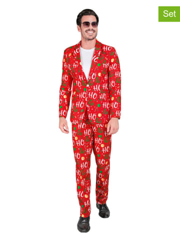 Widmann 2tlg. Outfit "Merry Christmas" - Kostümsakko und -hose in Rot/ Weiß