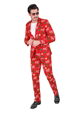 Widmann 2tlg. Outfit "Merry Christmas" - Kostümsakko und -hose in Rot/ Weiß