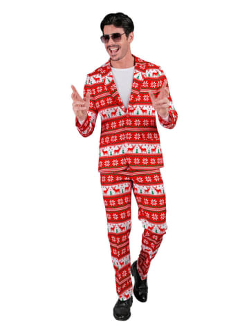 Widmann 2tlg. Outfit "Merry Christmas" - Kostümsakko und -hose in Rot/ Weiß