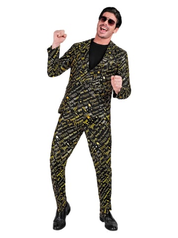 Widmann 2-delige outfit "Happy New Year" zwart/goudkleurig