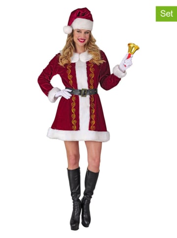 Widmann 3tlg. Kostüm "Mrs. Claus" in Dunkelrot
