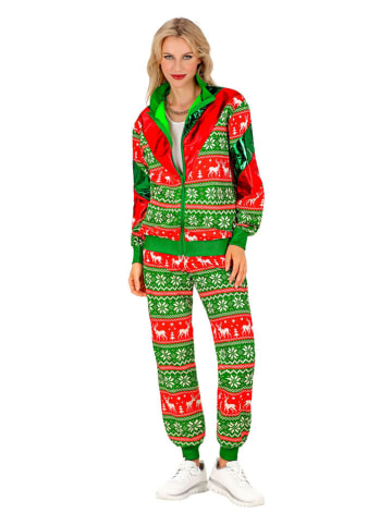 Widmann 2-delige Sweat-Set "Merry Christmas" - Sweatvest en Sweatbroek groen/rood