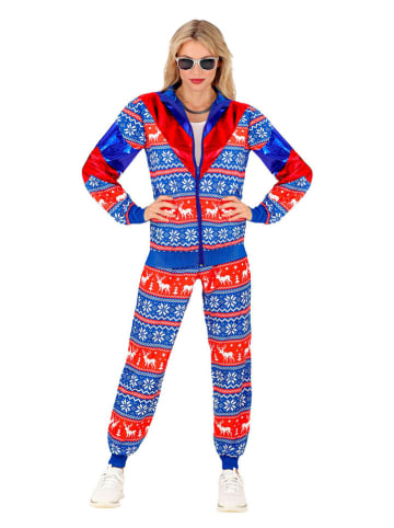 Widmann 2-delige Sweat-Set "Merry Christmas" - Sweatvest en Sweatbroek blauw/rood